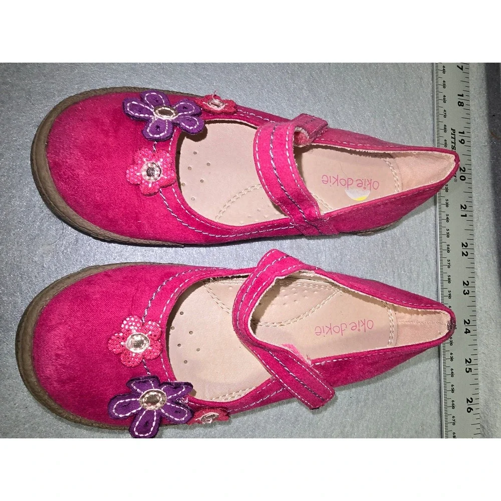 Okie Dokie OD BANDET Pink Floral Mary Jane Flats Kids Size 10M
